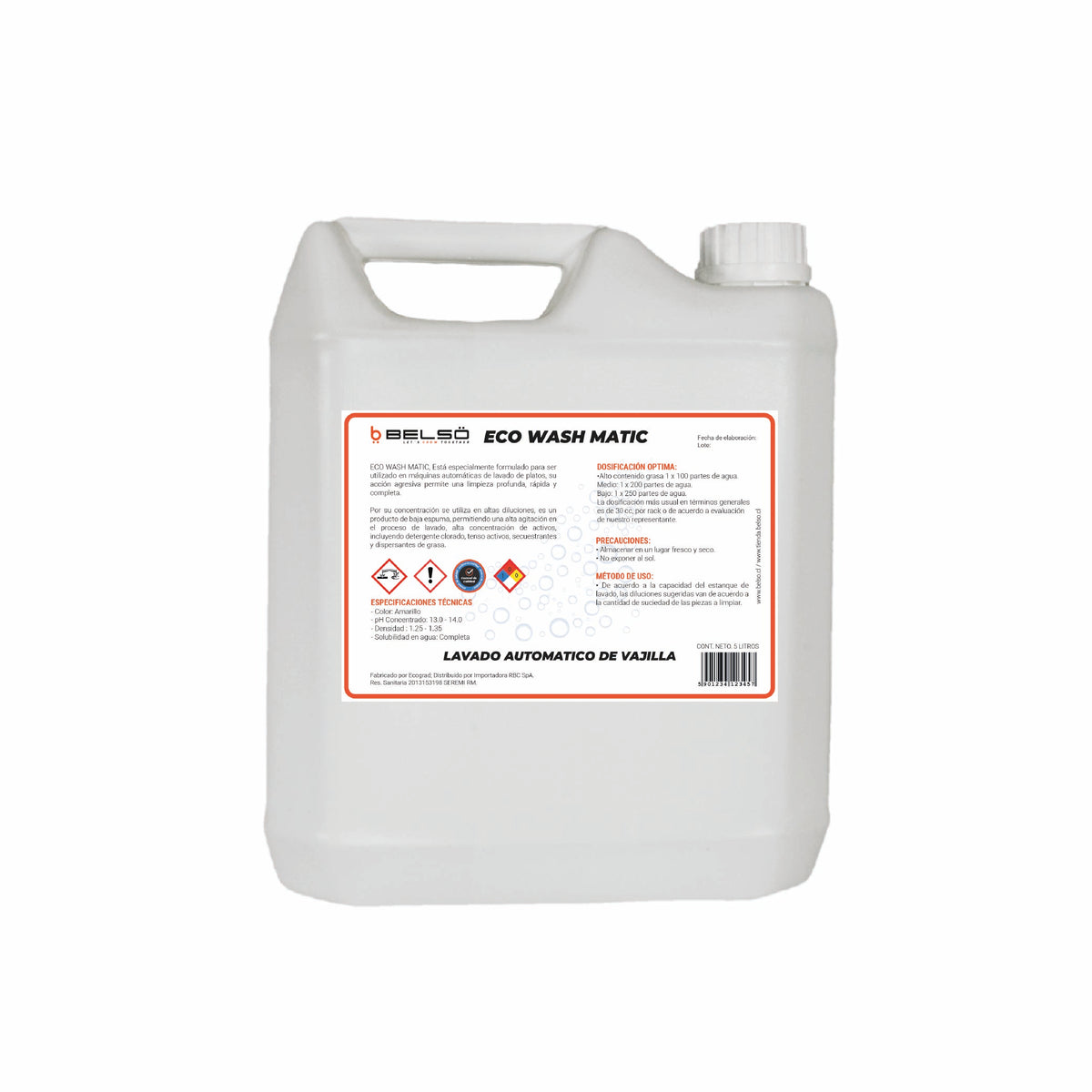Detergente Lava Vajilla ECO 5 L | 4 Unidades