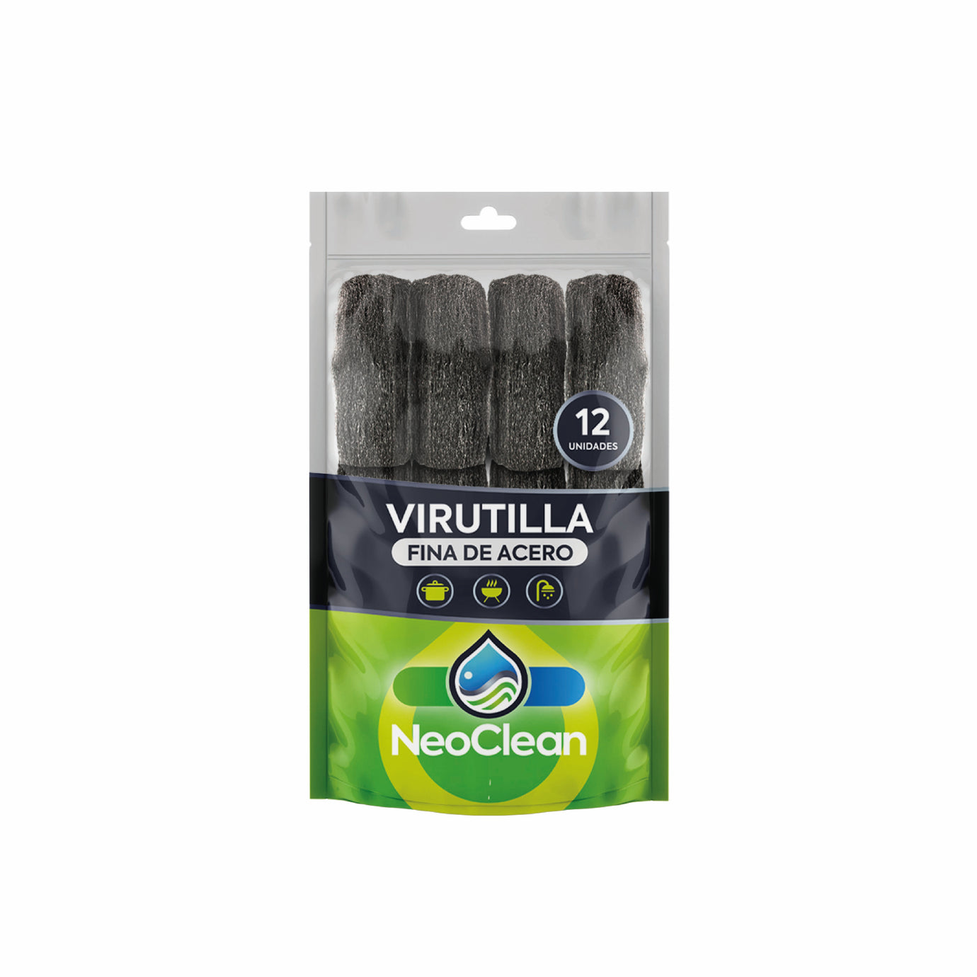 Virutilla fina de acero NEOCLEAN | Pack 12 Unidades – Belso