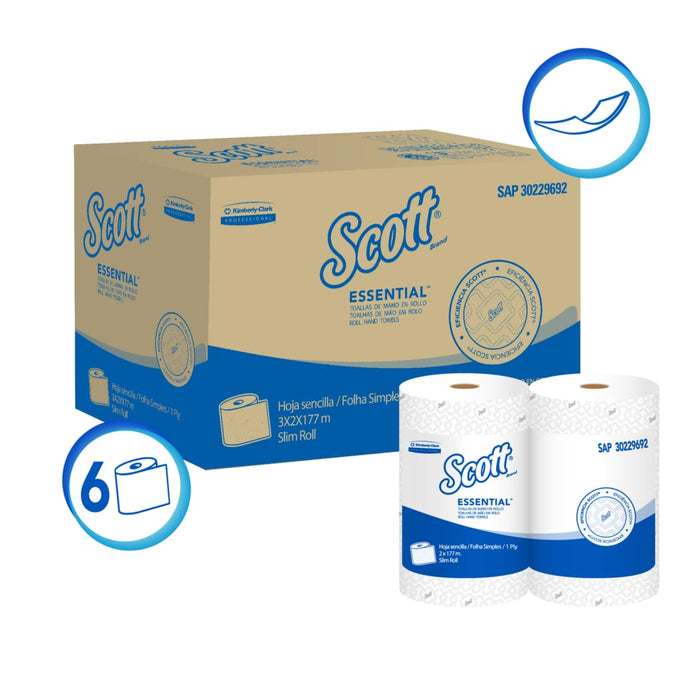 Toallas Scott Essential Airflex en Rollo - ( 6 rollos de 177 metros ...