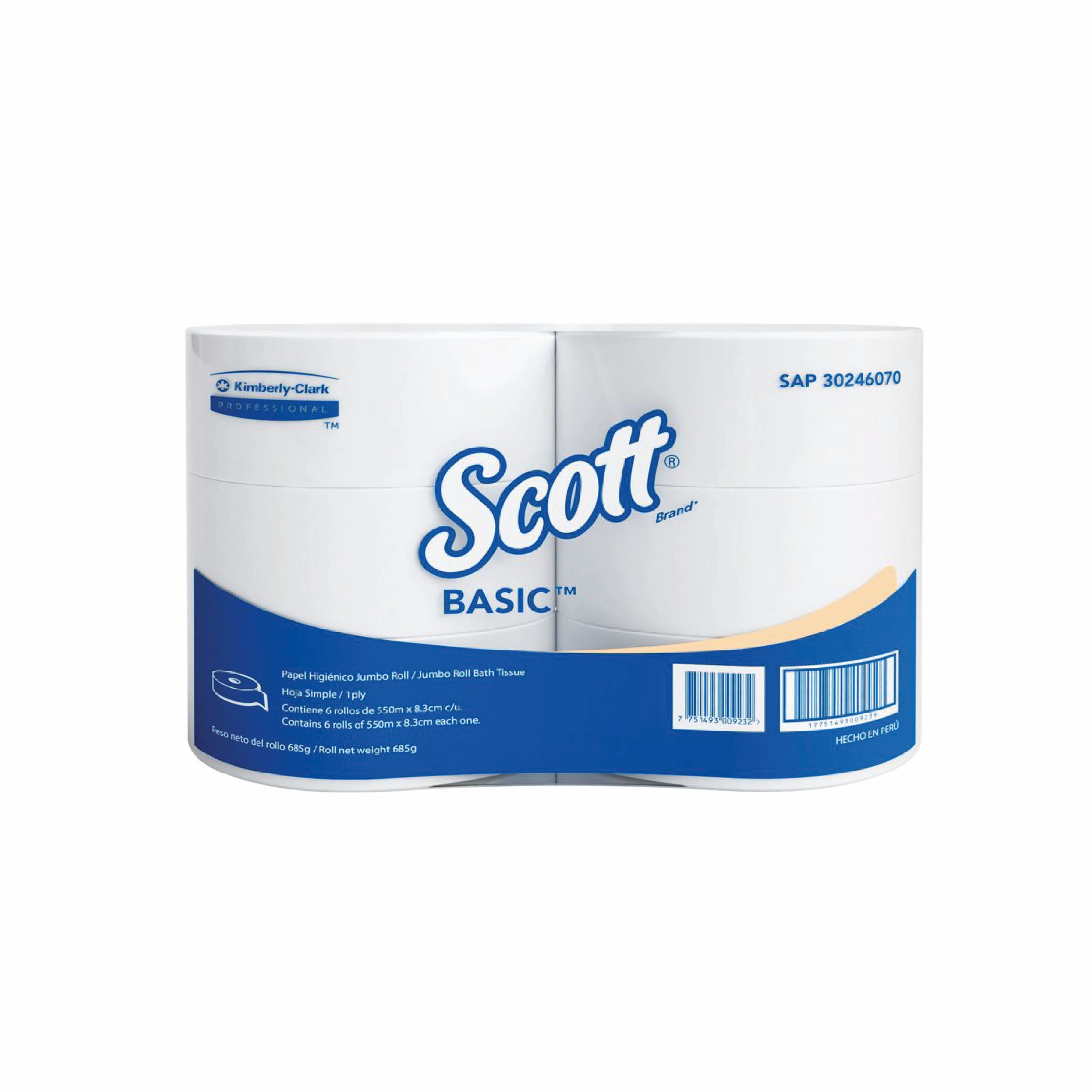 Papel Higiénico Scott Jumbo - (6 rollos de 550 metros)