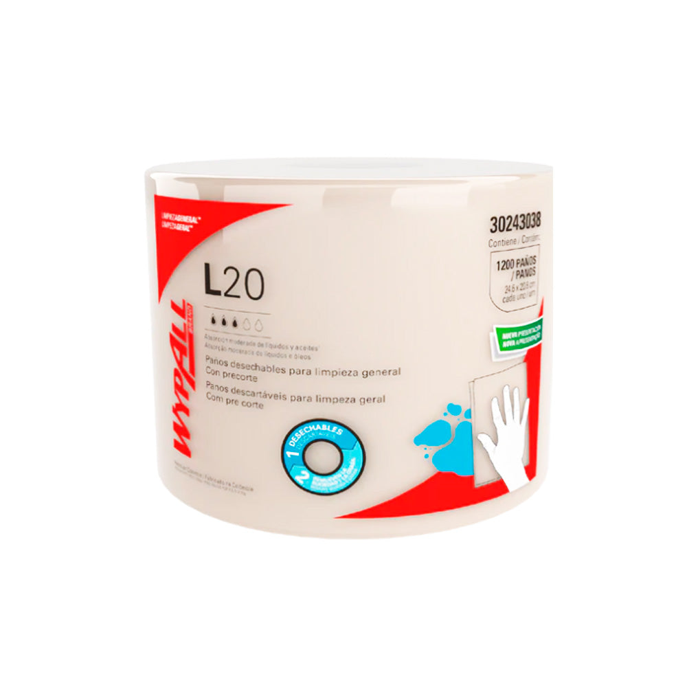 Paños Wypall L20 Bobina Jumbo desechable limpieza general - (2200 Hojas )
