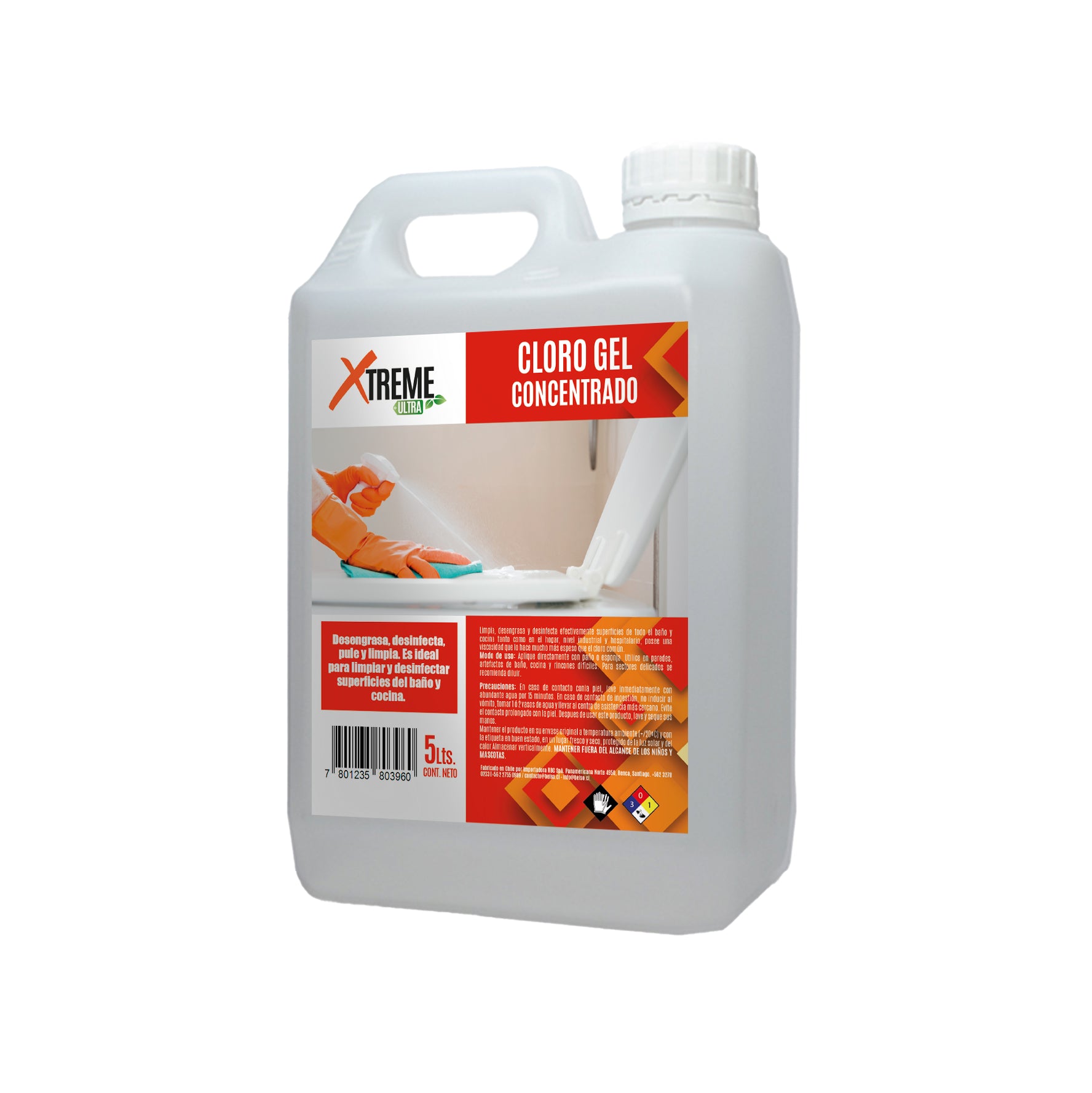 Cloro Gel XTREME 5 L | 4 Unidades